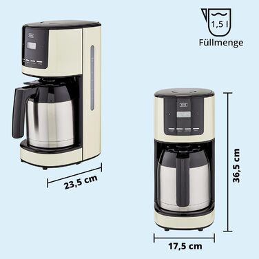 KHG Кофемашина 1,5 л 900 Вт нержавеющая сталь/пластик Cream KHG