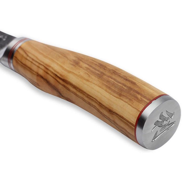 Дамасский нож Wakoli Olive серии HS с лезвием 20 см чрезвчайно острм из 67 слоев I дамасский профессиональнй поварской нож из настоящей японской дамасской стали с чернм молотком и ручкой из оливкового дерева