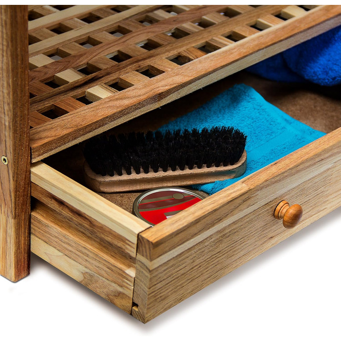 Деревянная полка для обуви с ящиком 81 x 70 x 27 см Relaxdays