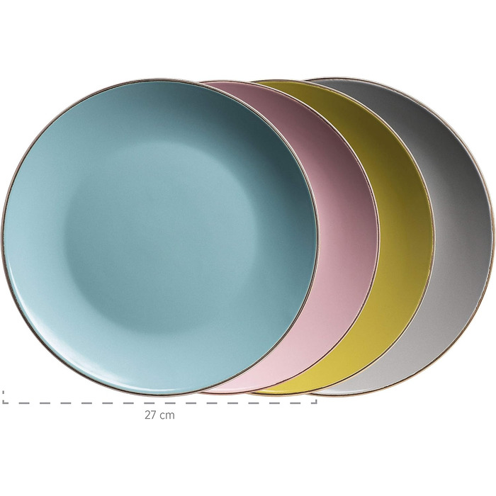 Набор столовой посуды на 4 человека 16 предметов Metallic Rim Series MÄSER