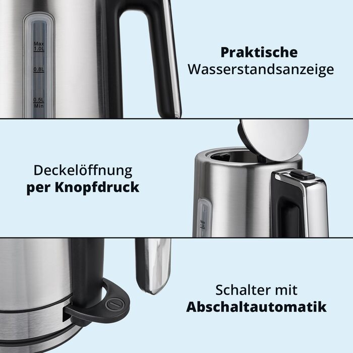 KHG Электрочайник 1 л нержавеющая сталь/пластик WK-105 ES KHG