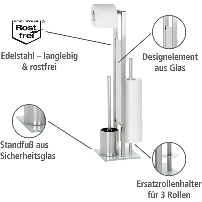 Держатель туалетной бумаги с ёршиком 70 x 23 x 18 см Rivalta WENKO