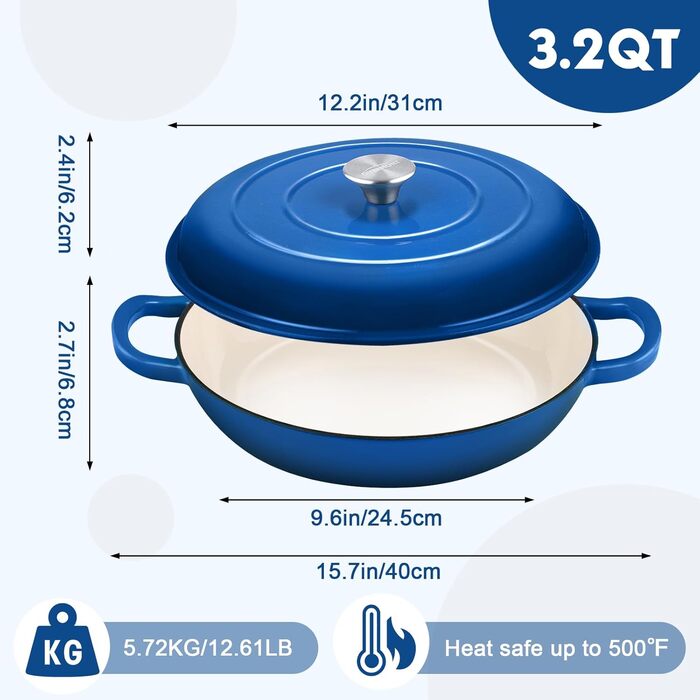 Эмалированная жаровня 30 см Overmont