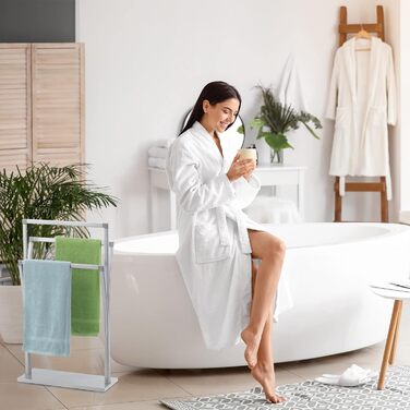 Вешалка для полотенец с 3 перекладинами 86,5 x 50 x 20 см Silver Relaxdays