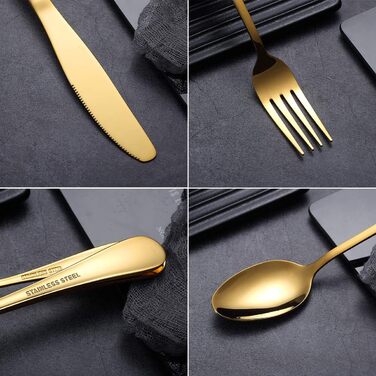 Набор столовых приборов 30 предметов Gold HOMQUEN
