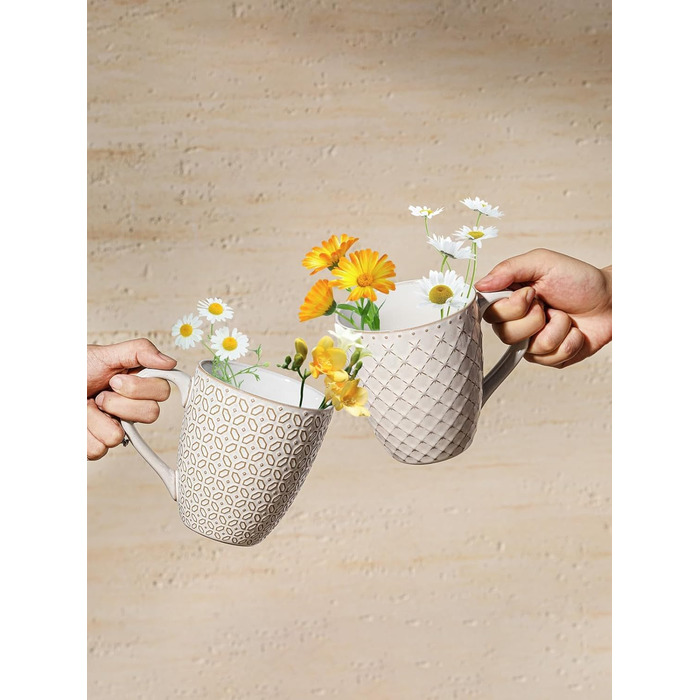 Набор кофейных кружек 0,56 л 6 предметов Vintage White DOWAN