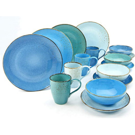 Столовый сервиз на 4 человека 16 предметов Nature Collection Aqua 20063 CreaTable