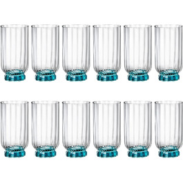 Набор синих стаканов 430 мл, 12 предметов Bormioli Rocco