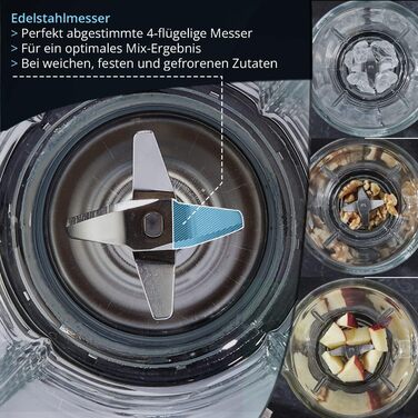 KHG Мини-блендер 33,5 х 14,5 см 250 Вт стекло/сталь Cream KHG