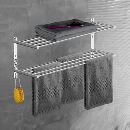 Вешалка для полотенец выдвижная 43-78 см с крючками‎ HONPHIER