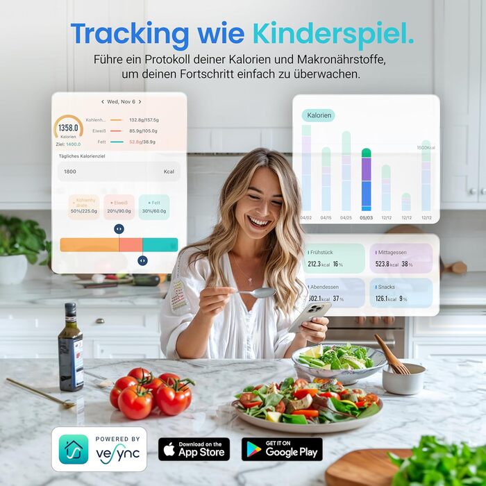 Весы кухонные цифровые до 5 кг ‎26,5 x 18 x 3 см Silver COSORI