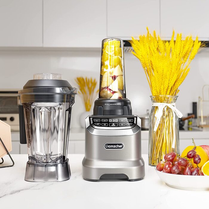 AMZCHEF Блендер 2 в 1 с двумя емкостями/4 программы/3 уровня скорости AMZCHEF