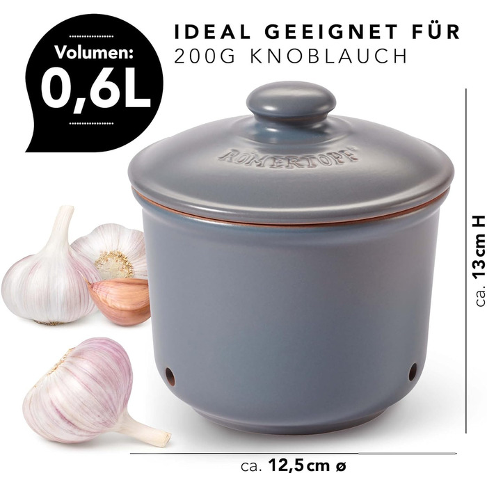 Горшок для чеснока 0,6 л Grey Römertopf