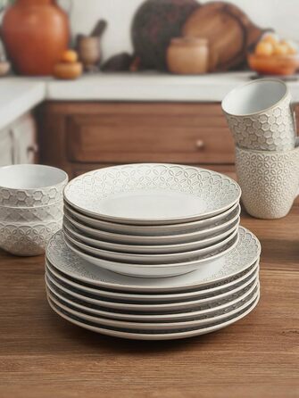 Набор десертных тарелок 22 см 6 предметов Vintage White DOWAN