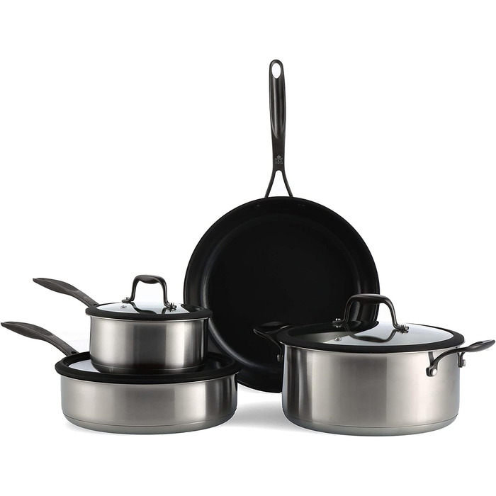 BK Набор кухонной посуды из 4 предметов без PFAS Ceramic Black BK