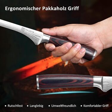 Профессиональный нож для ветчины из нержавеющей стали 25 см PAUDIN