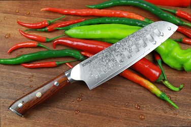 Нож Сантоку из дамасской стали 17,6 см DI SCHNEIDWERK