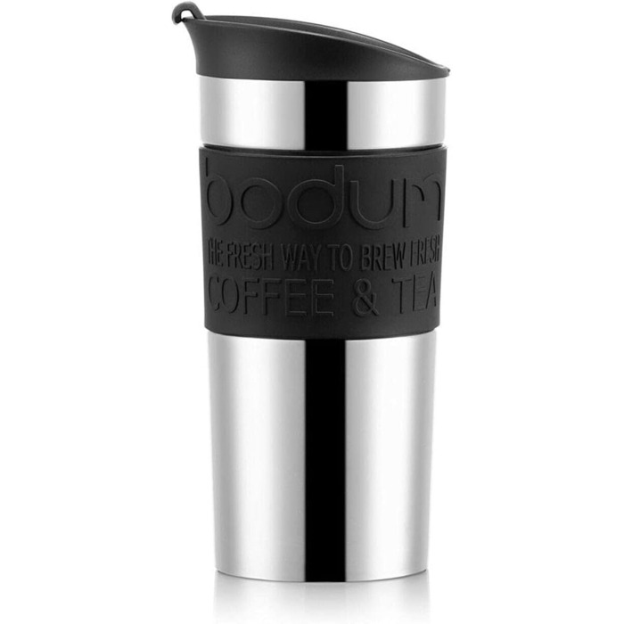 Кружка хромированная 0,35 л Black Travel Mug Bodum
