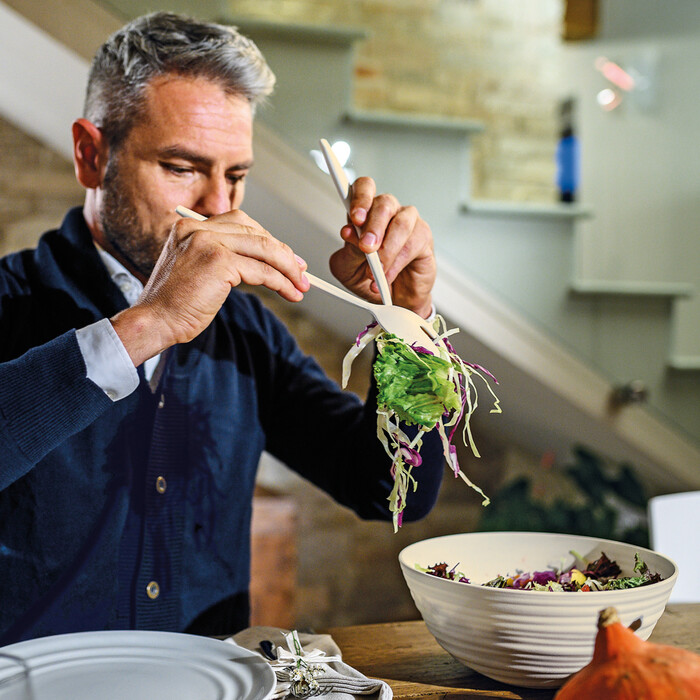 Приборы для салата 2 предмета молочно-белых Tierra Guzzini