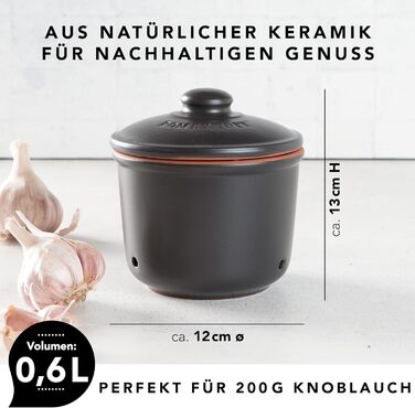 Горшок для чеснока 0,6 л Black Römertopf