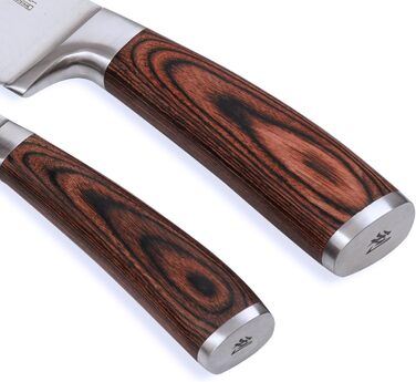 Поварской набор из 2 кухонных ножей из дамасской стали Pakka Wood Edib Wakoli