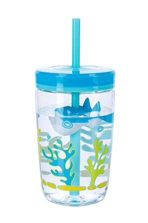 Стакан детский с трубочкой синий 0,47 л Floating Straw Tumbler Contigo