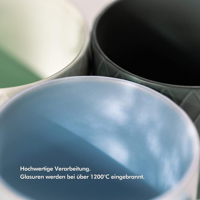 KIVY Набор чашек из 6 чашек для кофе 400 мл цветная керамика KIVY