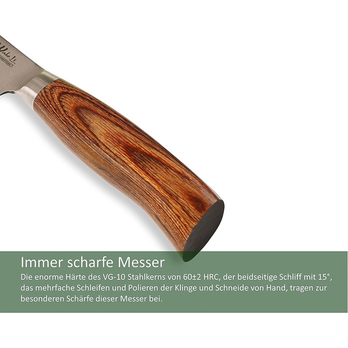 Поварской нож из 67 слоев дамасской стали 10 см EDIB Pro Mukimono Wakoli