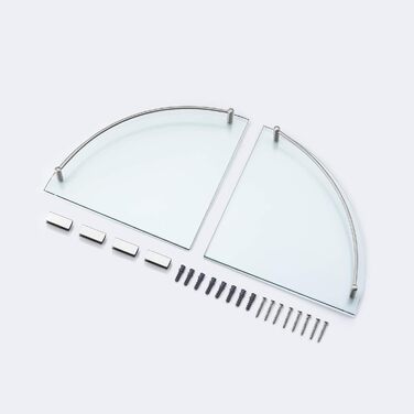 Угловая полка для ванной, 2 предмета, стеклянные ‎KES