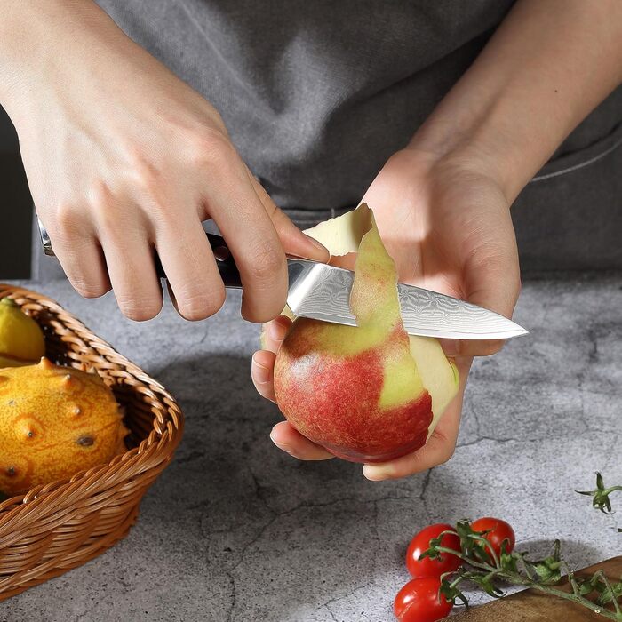 Нож для чистки овощей из дамасской стали 9 см Damascus PAUDIN