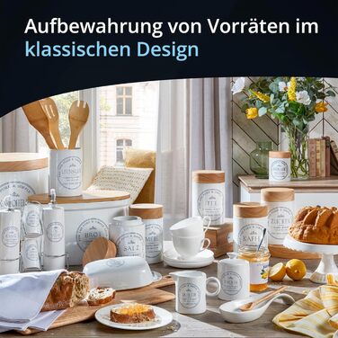 KHG Набор банок для хранения лука и чеснока керамика/бамбук White KHG