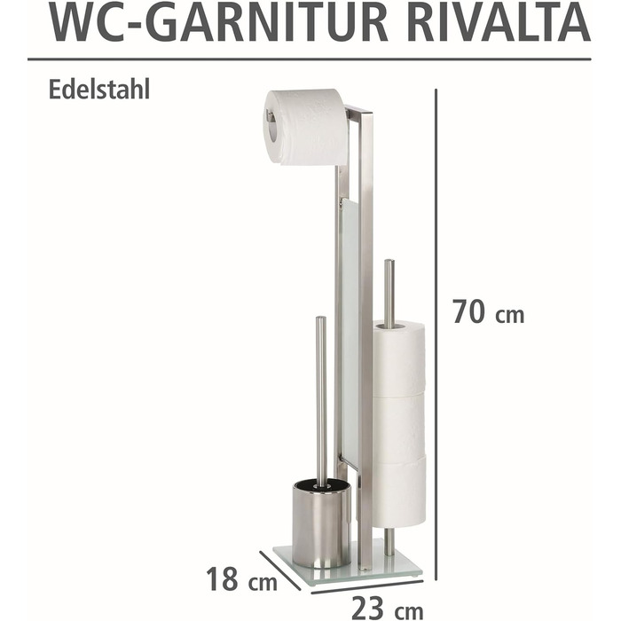 Держатель туалетной бумаги с ёршиком 70 x 23 x 18 см Rivalta WENKO
