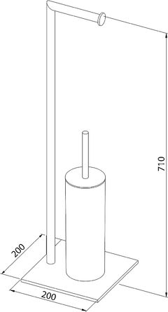 Ёршик для унитаза с бумагодержателем, белый Tube Stand Sealskin