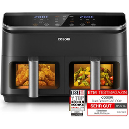 Аэрофритюрница двухкамерная 8,5 л 1800 Вт Balck XXL COSORI