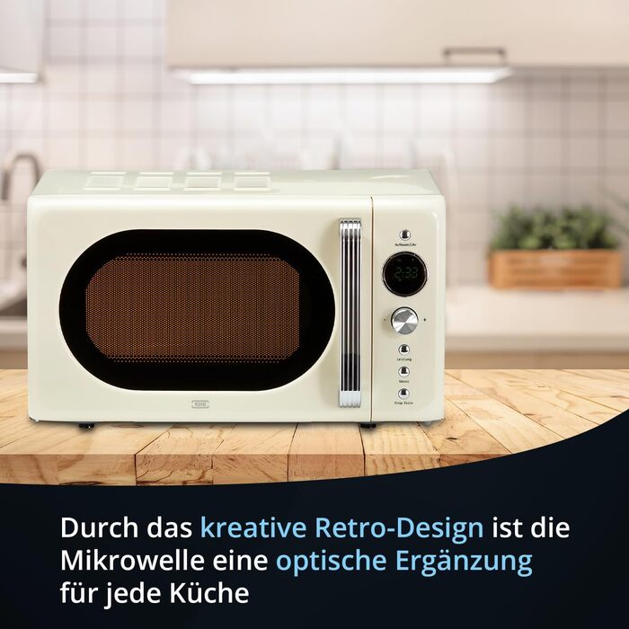 KHG Микроволновая печь 20 л в ретро дизайне металл/стекло/пластик KHG