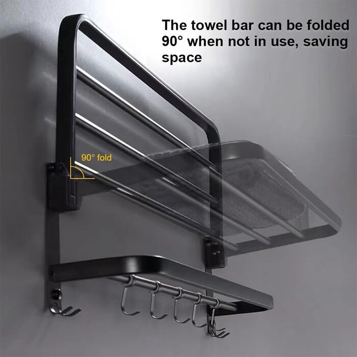 Вешалка для полотенец 58 см с крючками ‎HONPHIER