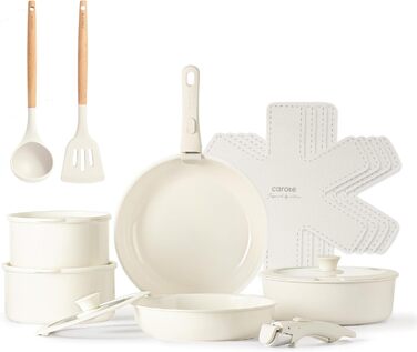 Набор кухонной посуды 17 предметов White CAROTE