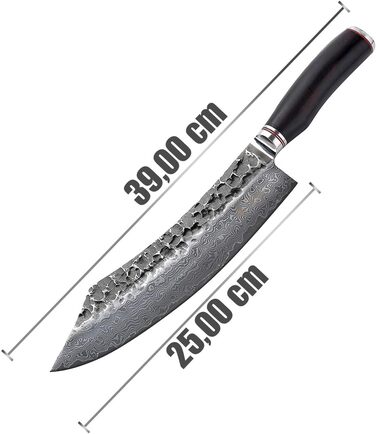 Профессиональный поварской нож из настоящей дамасской стали с дерева пакка 25 см Wakoli Ebo