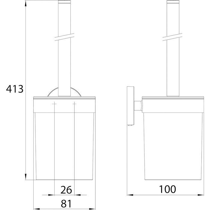 Ёршик для унитаза настенный White ROUND Emco