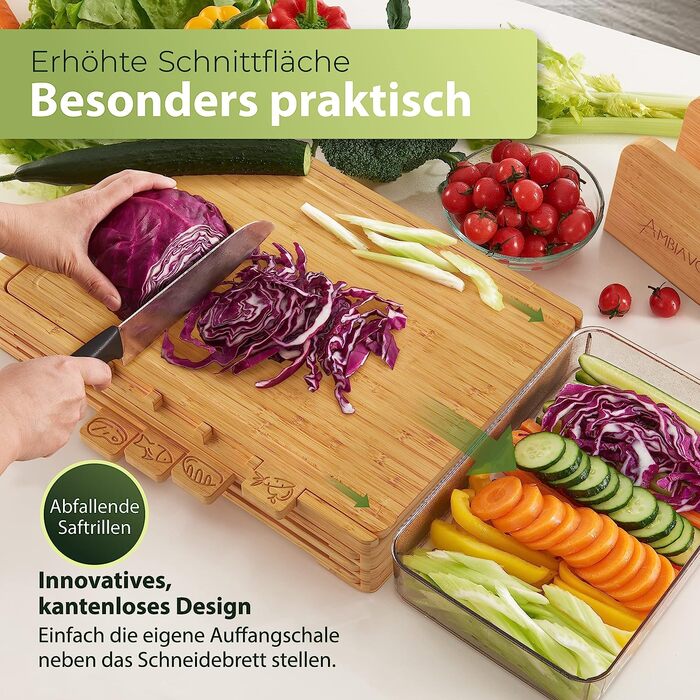 AMBIAVO Набор из 4 разделочных досок 43 х 31 см бамбук AMBIAVO