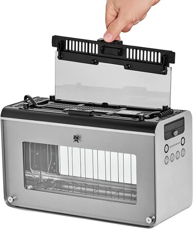 Стеклянный тостер WMF Lono / на 2 ломтика / с насадкой для булочек / 7 ступеней