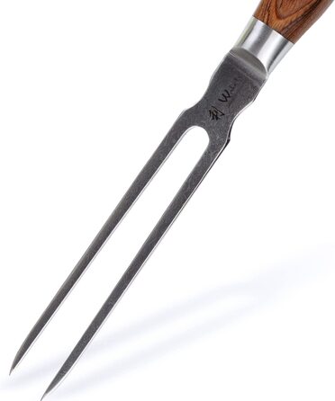 Профессиональная вилка для мяса из дамасской стали с ручкой из дерева пакка 18 см Edib Pro Carving Fork Blade Wakoli