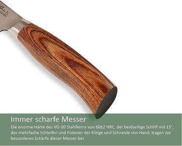 Поварской нож из 67 слоев дамасской стали 10 см EDIB Pro Mukimono Wakoli