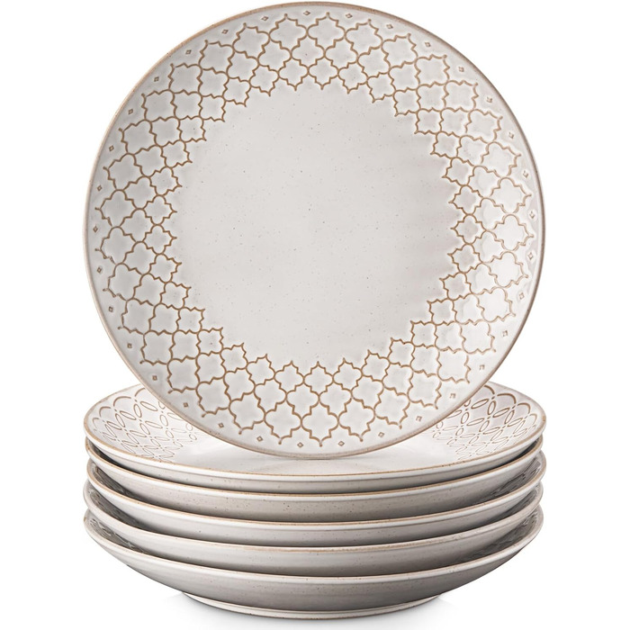 Набор десертных тарелок 22 см 6 предметов Vintage White DOWAN