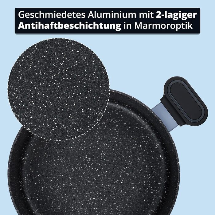 KHG Набор из 3 кастрюль 16/20/24 см алюминий/антипригарное покрытие Lightblue KHG