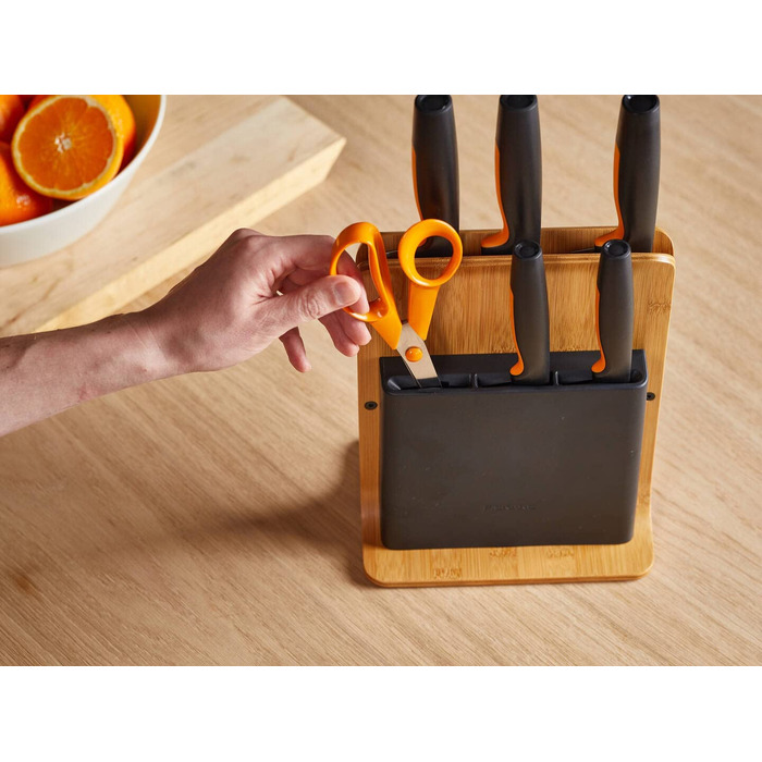 Набор ножей из нержавеющей стали, с подставкой Bamboo Design Fiskars