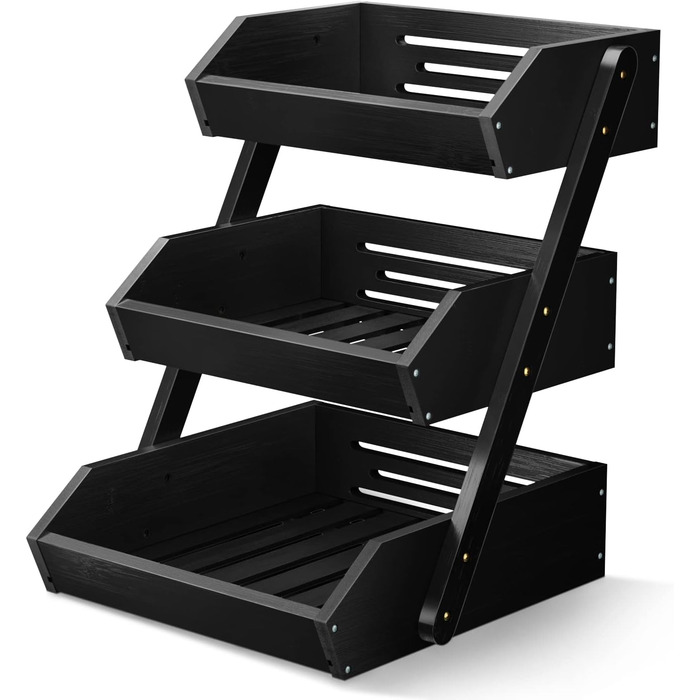 Бамбуковая этажерка для фруктов 41,3 см Black G.a HOMEFAVOR