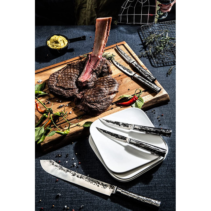 Набор кованых ножей для стейка Forged Intense, 4 предмета, ручная работа, в деревянной коробке