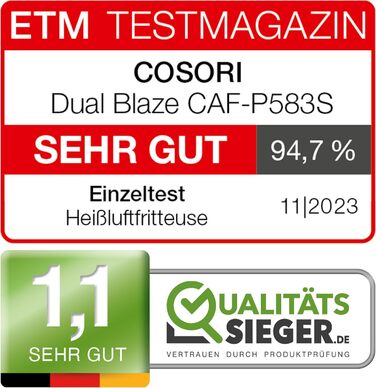 Фритюрница многофункциональная 6,4 л 1700 Вт XXL Dual Blaze COSORI