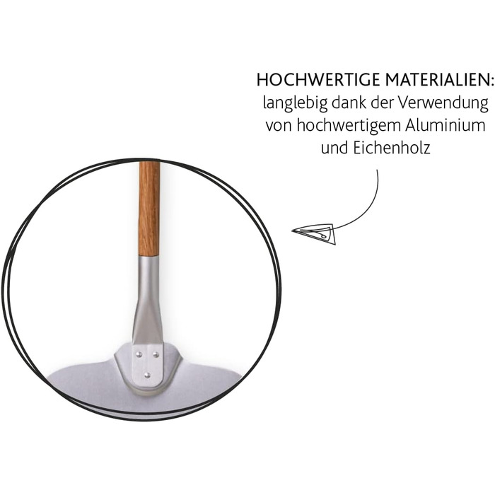 Лопатка для пиццы 74 х 30 х 3 см алюминий/древесина дуба BOSKA